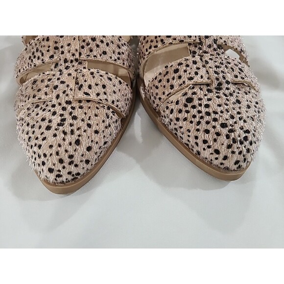 CL Chinese Laundry Caileigh Tan Nude Spotted Calf Hair Cheetah Gladiator Sandals - Picture 8 of 10